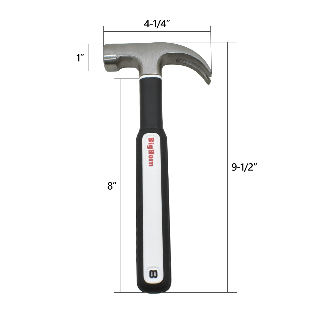 8-Oz Mini Claw Hammer with Rubber Coated Handle & Magnetic Nail Starter