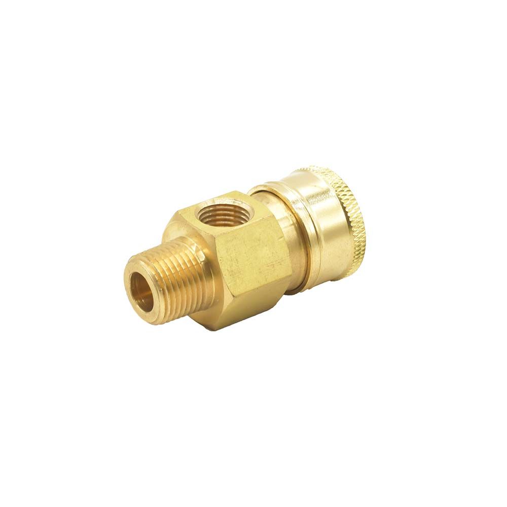 Pressure Washer Pressure Gauge Coupler - 3/8" MNPT x 3/8" Quick Connect x 1/4" FNPT