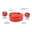 5/8" 50 ft Solid Red PVC Hose WP 200 PSI (3/4" GHT Male / GHT Female Fitting)