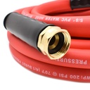 5/8" 25 ft Solid Red PVC Hose WP 200 PSI (3/4" GHT Male / GHT Female Fitting) 