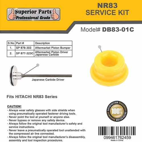Carbide Driver and Bumper Kit for Hitachi NR83A and NR83A2 Nailers - W02