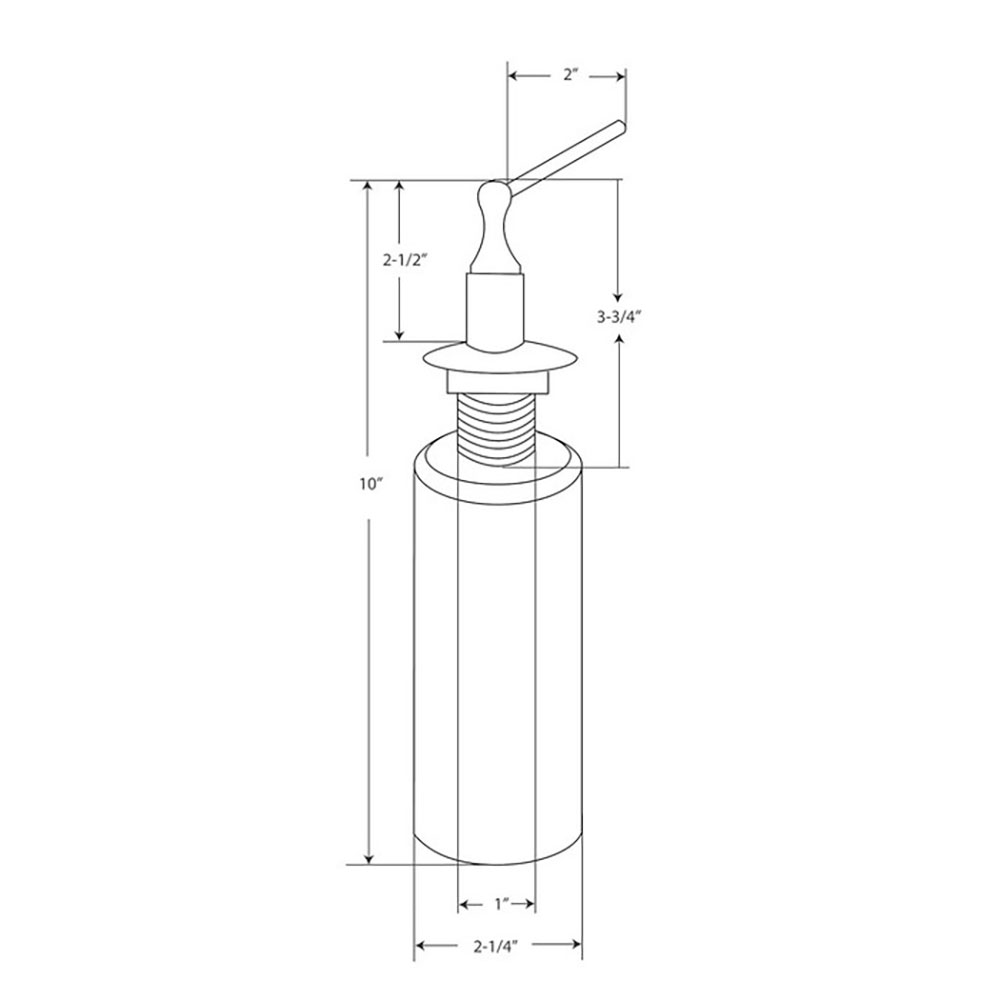 740-T Kitchen Sink Deck Mounted Liquid Soap/Hand Sanitizer Dispenser with Refillable 12 oz Bottle