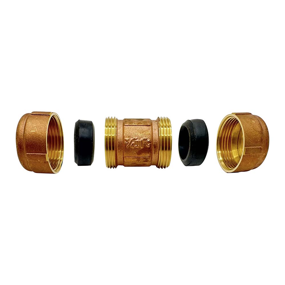 3/4" IPS x 1" Copper Short Pattern Brass Compression Coupling