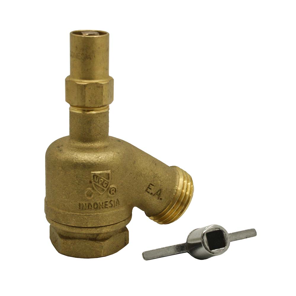 3/4" FIP x 3/4" GHT Bent Nose Garden Valve with Loose Key - Lead Free