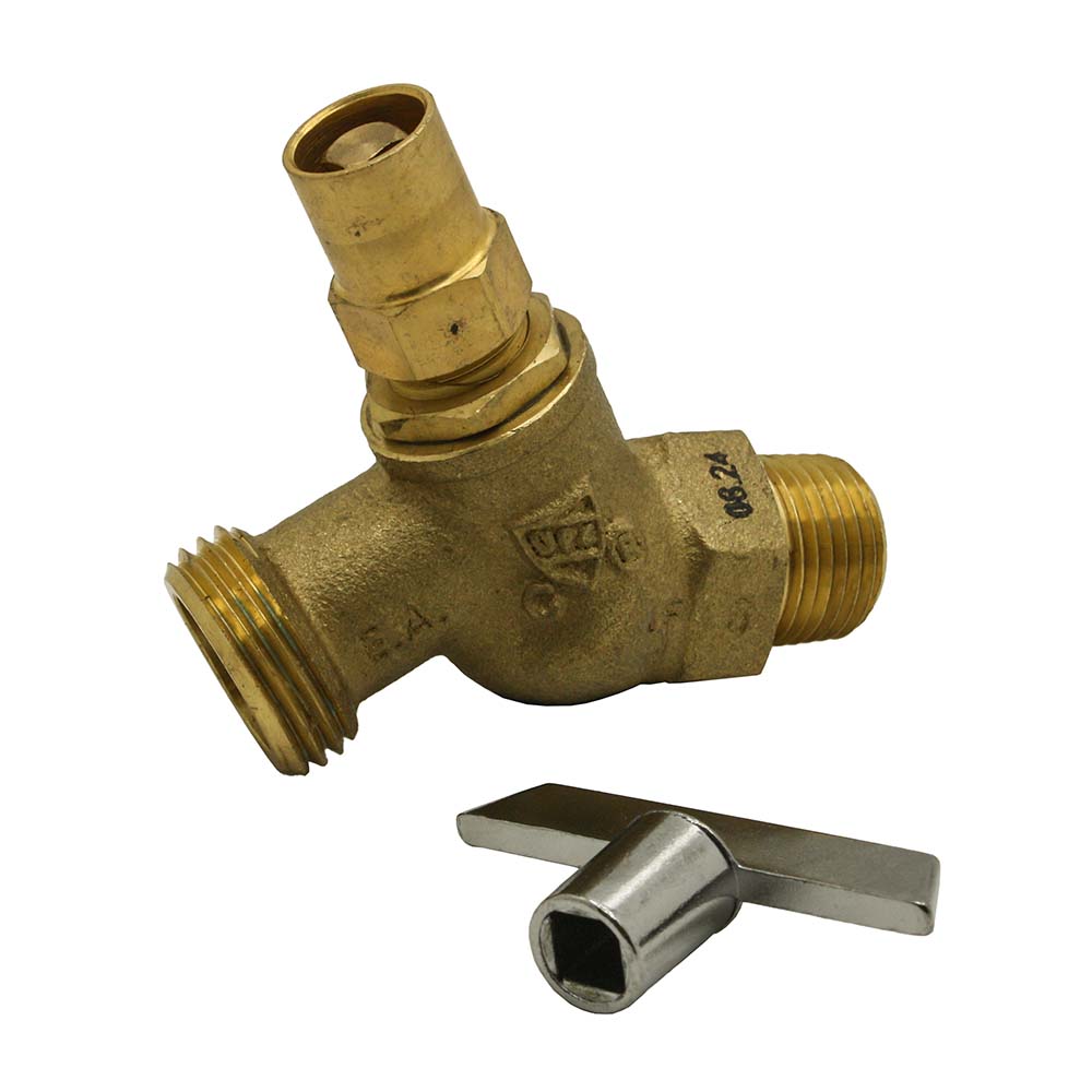 1/2" MIP x 3/4" GHT No-Kink Hose Bibb with Loose Key - Lead Free