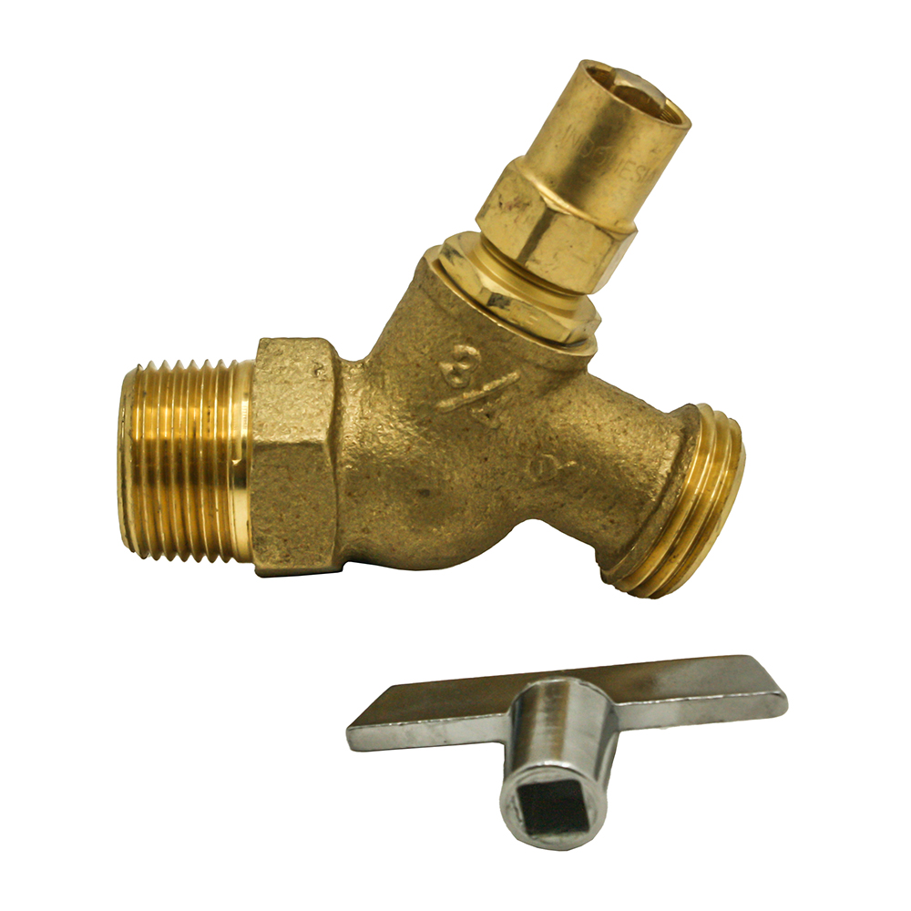 3/4" MIP x 3/4" GHT No-Kink Hose Bibb with Loose Key - Lead Free