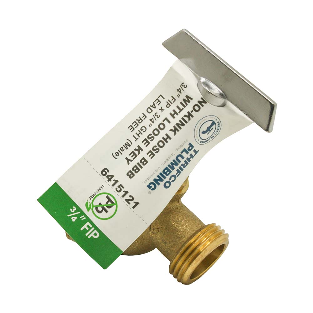 3/4" FIP x 3/4" GHT No-Kink Hose Bibb with Loose Key - Lead Free