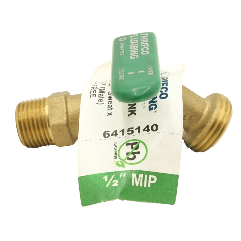 1/2" MIP x 1/2" Sweat x 3/4" MHT No-Kink 1/4 Turn Hose Bibb