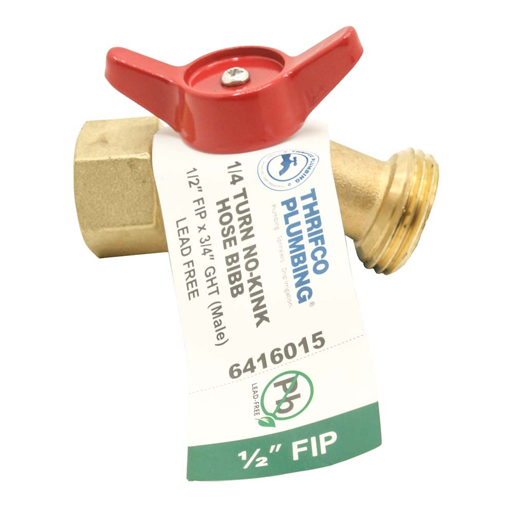 1/2" FIP x 3/4" GHT Male Brass No Kink - Quarter Turn