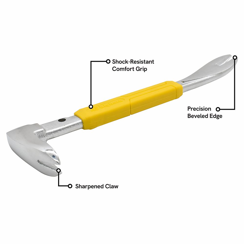 8" Claw Nail Puller Pry Bar with Molded Grip