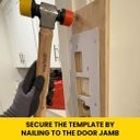 Multi-Strike Template - 16" Carrier w/ 1” x 2-1/4” deadbolt, 1” x 2-1/4” Full Lip, 1-1/8” x 2 3/4” ”T” and a 1-1/8” x 2-3/4” Deadbolt