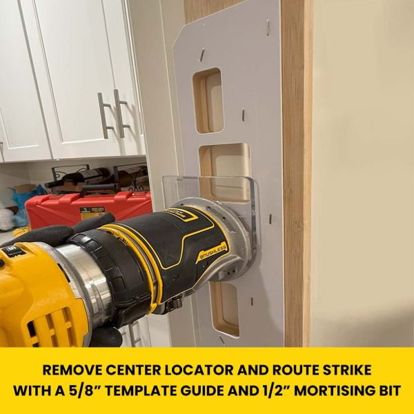 Multi-Strike Template - 16" Carrier w/ 1” x 2-1/4” deadbolt, 1” x 2-1/4” Full Lip, 1-1/8” x 2 3/4” ”T” and a 1-1/8” x 2-3/4” Deadbolt