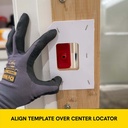 "A" Strike Template with Center Locator - Finish Size 1-3/4-Inch x 2-1/4-Inch