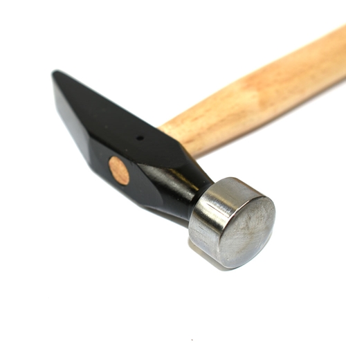 Flat Face and Cross-Peen Goldsmith's Hammer w/Wooden Handle 11-1/2" Long for Riveting Chisel Metal Forming Jewelry Making Tool  - W02