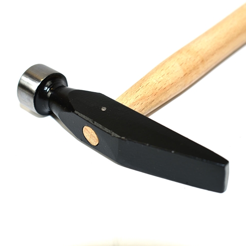 Flat Face and Cross-Peen Goldsmith's Hammer w/Wooden Handle 11-1/2" Long for Riveting Chisel Metal Forming Jewelry Making Tool  - W03