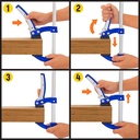 Quick-Lever Bar Clamp 9-1/2" Opening, 6" Throat Depth