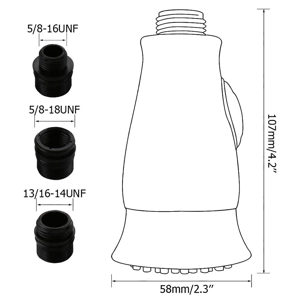 2494-T Universal Replacement Sprayer Pull Out Spray Head for Kitchen Sink Pull-Down Faucet, Satin Nickel - 10415 - W02
