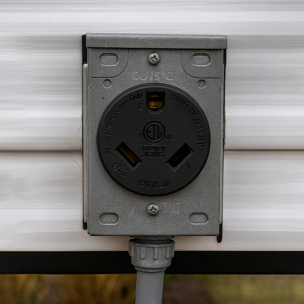 30A 125V NEMA TT-30R RV Flush Mount Power Outlet / Receptacle