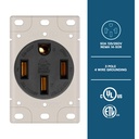 50A 125/250V NEMA 14-50R RV Flush Mount Power Outlet / Receptacle