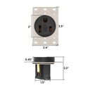 30A 250V NEMA 6-50R Flush Mount Power Outlet / Receptacle (Welding Machine)