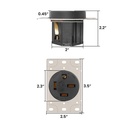 60A 250V NEMA 15-60R Flush Mount Power Outlet / Receptacle (Industrial Grade)