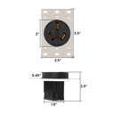 50A 125/250V NEMA 10-50R Flush Mount Power Outlet / Receptacle (Air Compressor)