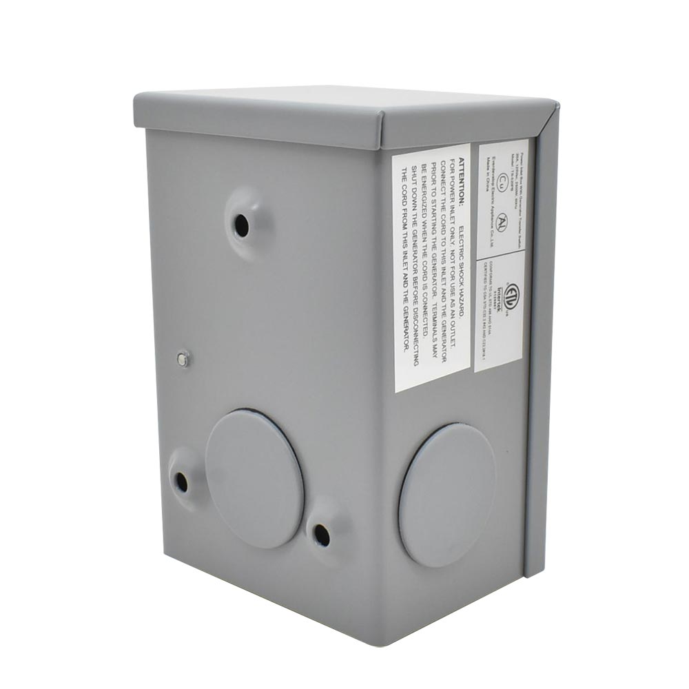20A 125V NEMA 5-20P Generator Transfer Switch - Weatherproof Box with Circuit Breaker