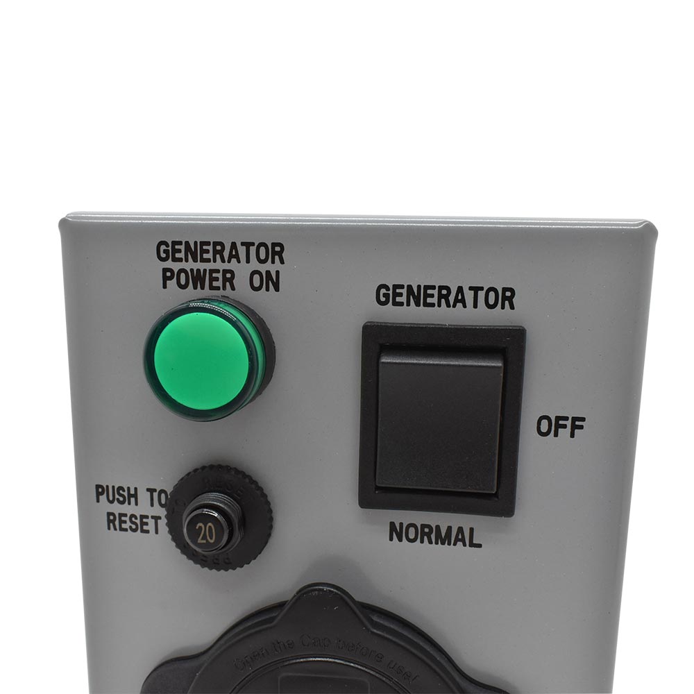 20A 125V NEMA 5-20P Generator Transfer Switch - Weatherproof Box with Circuit Breaker