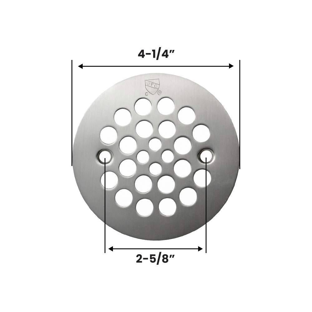 5799-T 4-1/4" OD Brass Shower Strainer Grid with Screws – Brushed Nickel