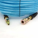 1/4" 100 ft Light Blue PU Hose Kit with 1/4" Brass "S" Coupler and Steel Plug - W02