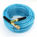 1/4" 100 ft Light Blue PU Hose Kit with 1/4" Brass "S" Coupler and Steel Plug - W03