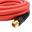 1/2" Solid Red Color Hybrid Hose with 1/2" NPT Fittings and Black Boot - 100 ft long