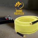 3/8" x 25 ft Rhino PolyFlex Yellow Polyurethane Hose WP 200 PSI (1/4" NPT) Solid Fitting