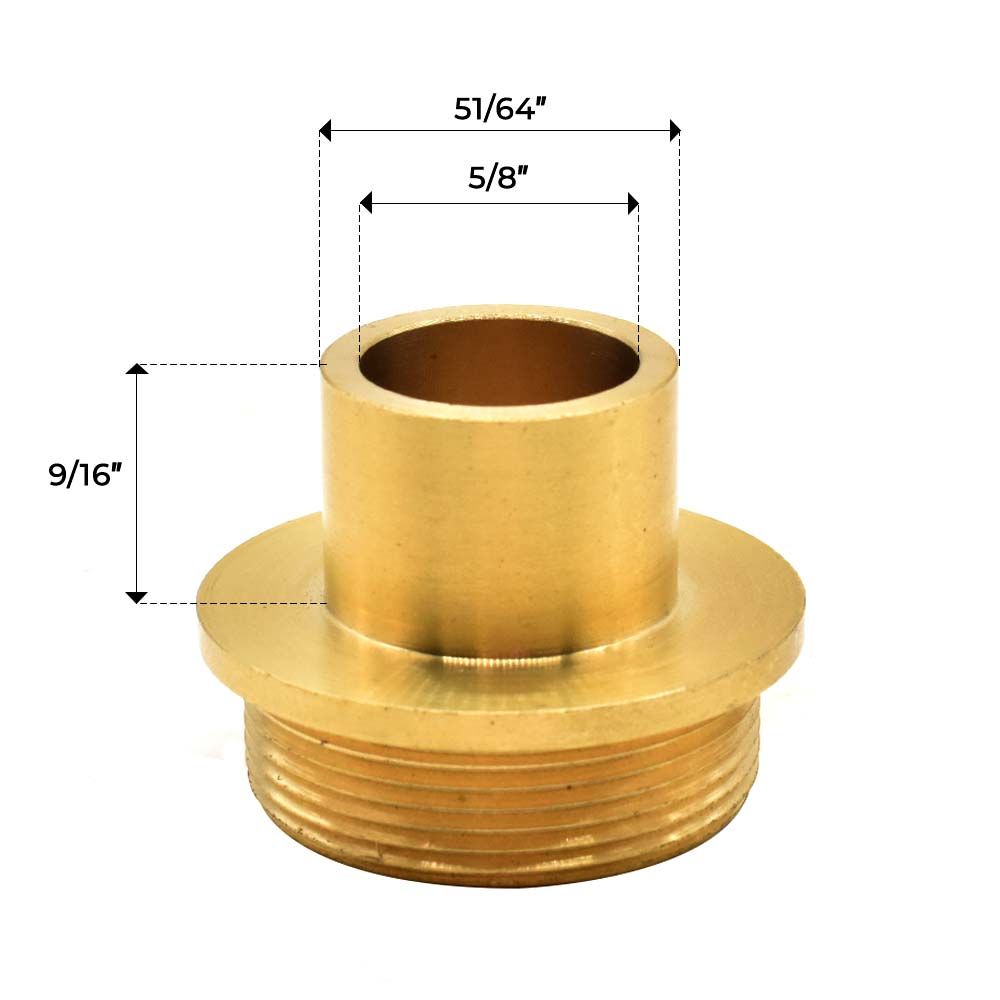 Brass Router Template Guide ID 5/8" , OD 51/64" (42042) - SE 3042