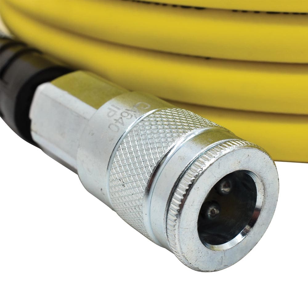 1/4" 50 ft Yellow Hybrid Polymer Hose With 3/8" Automotive Coupler & Plug