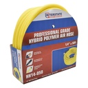 1/4" 50 ft Yellow Hybrid Polymer Hose With 3/8" Automotive Coupler & Plug