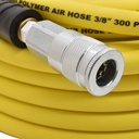 3/8" 100 ft Yellow Hybrid Polymer Hose With 3/8" Automotive Coupler & Plug