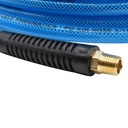 5/16" 25 ft Light Blue Polyurethane Hose (1/4" NPT) Solid Fitting