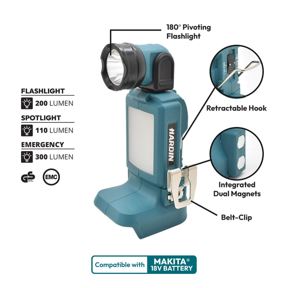 18V Multi-Function Cordless LED Flash Light