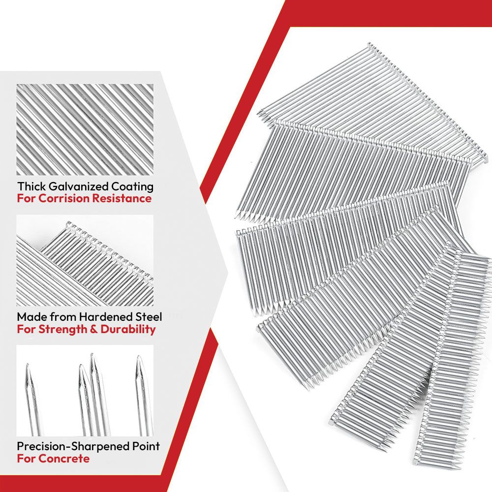 14 Gauge Concrete T-Nails for Concrete Nailers 2-1/2  Inch Smooth Shank (1000 per Pack)