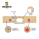 3-1/2" Hinge Template, Single Pocket, 5/8" Radius Corner
