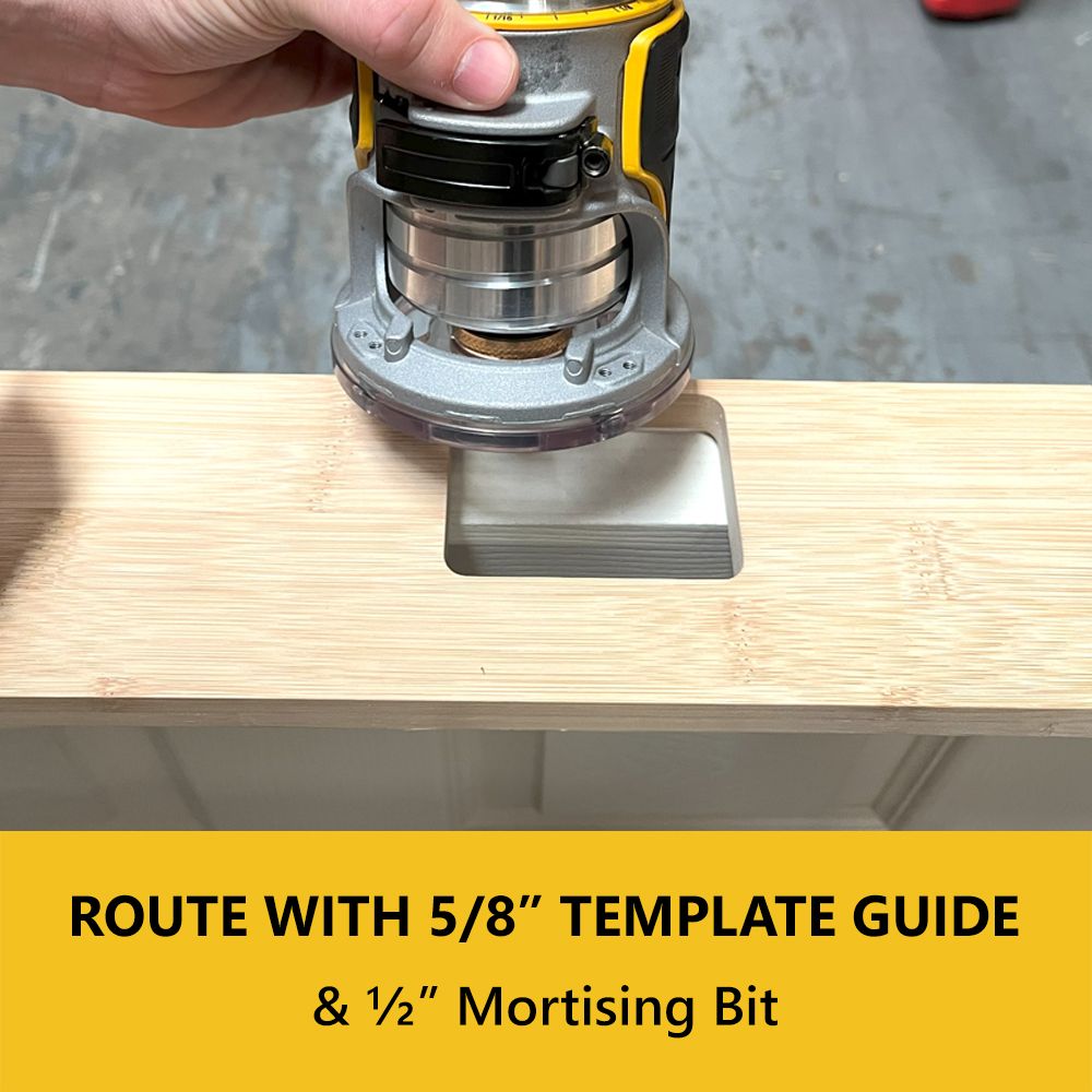 3-1/2" Hinge Template, Single Pocket, 5/8" Radius Corner