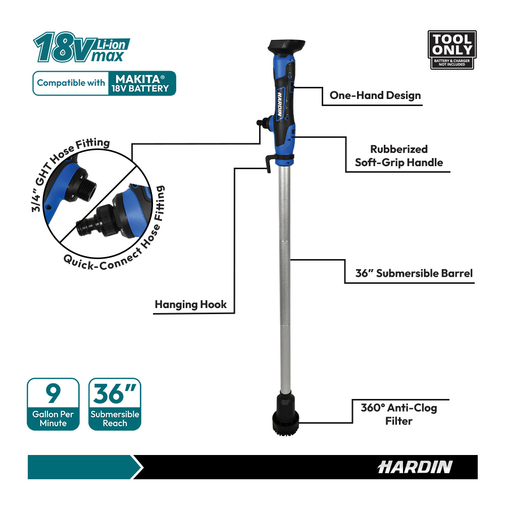 Cordless Stick Transfer Water Suction Pump