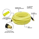 3/8" x 25 ft Rhino PolyFlex Yellow Polyurethane Hose WP 200 PSI (1/4" NPT) Solid Fitting