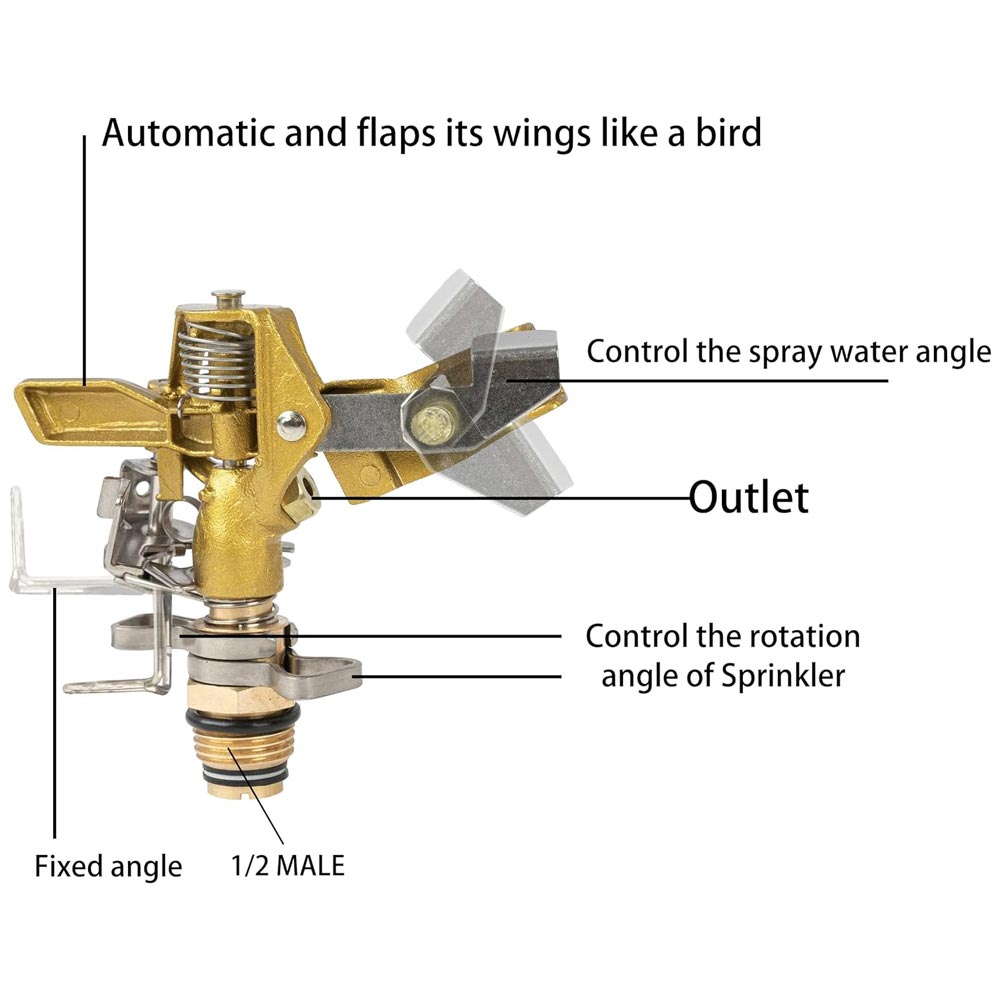 11211 1/2" Metal Impact Sprinkler on Spike