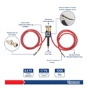 17ft Long Hybrid Hose Tire Inflator Extension with Digital Gauge & Locking Tire Air Chuck on Both Ends