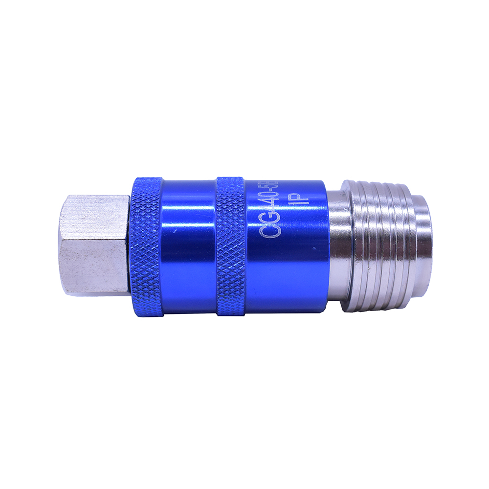 Universal Safety Exhaust Quick-Connect Coupler - 1/4" Female NPT (Blue Color) - Single Display Pack