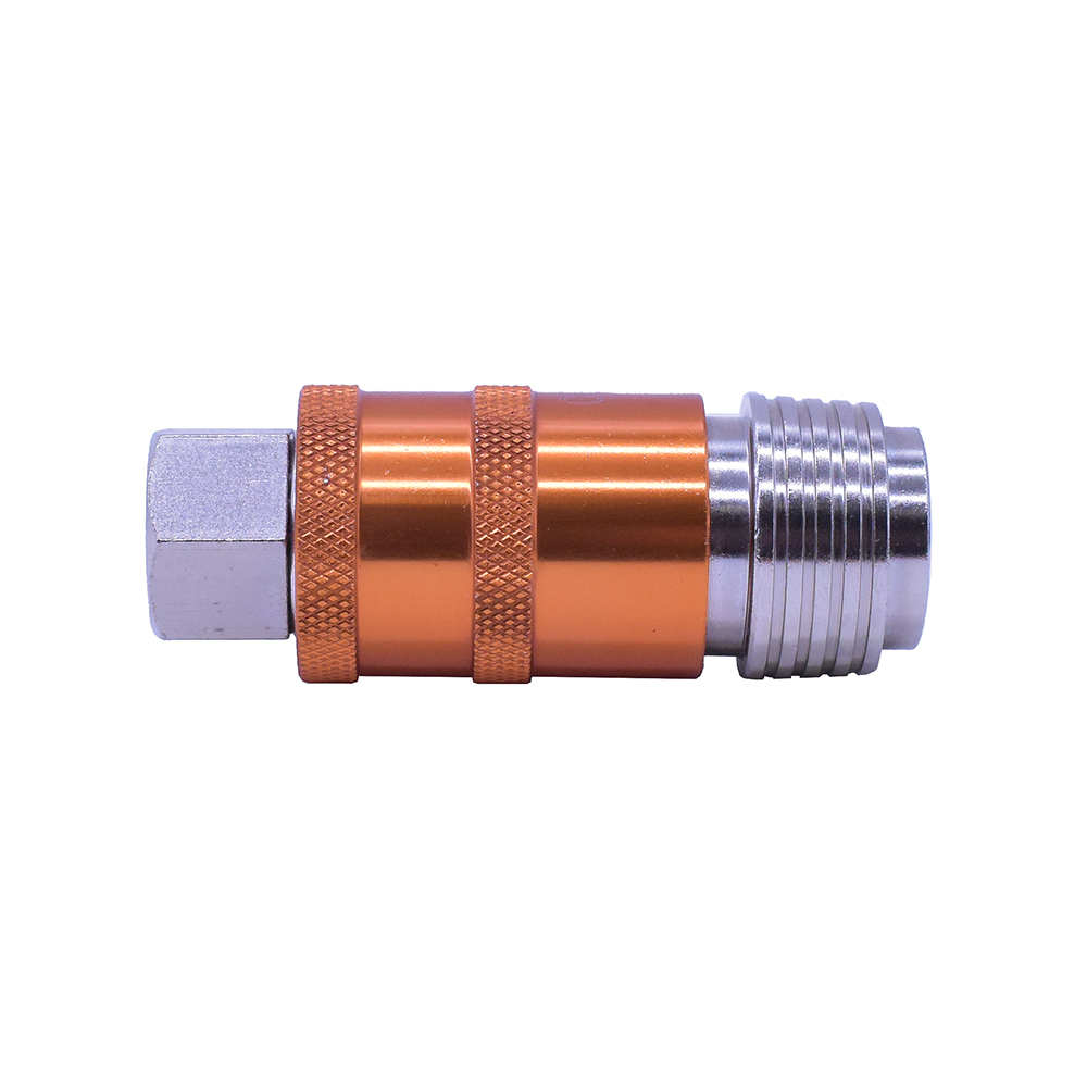 Universal Safety Exhaust Quick-Connect Coupler - 1/4" Female NPT (Orange Color) - Six Display Pack