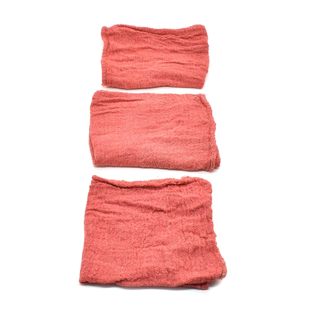Red Shop Towel 12" x 14" - 100% cotton 3pc/pk - W02