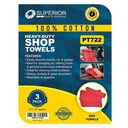 Red Shop Towel 12" x 14" - 100% cotton 3pc/pk - W03